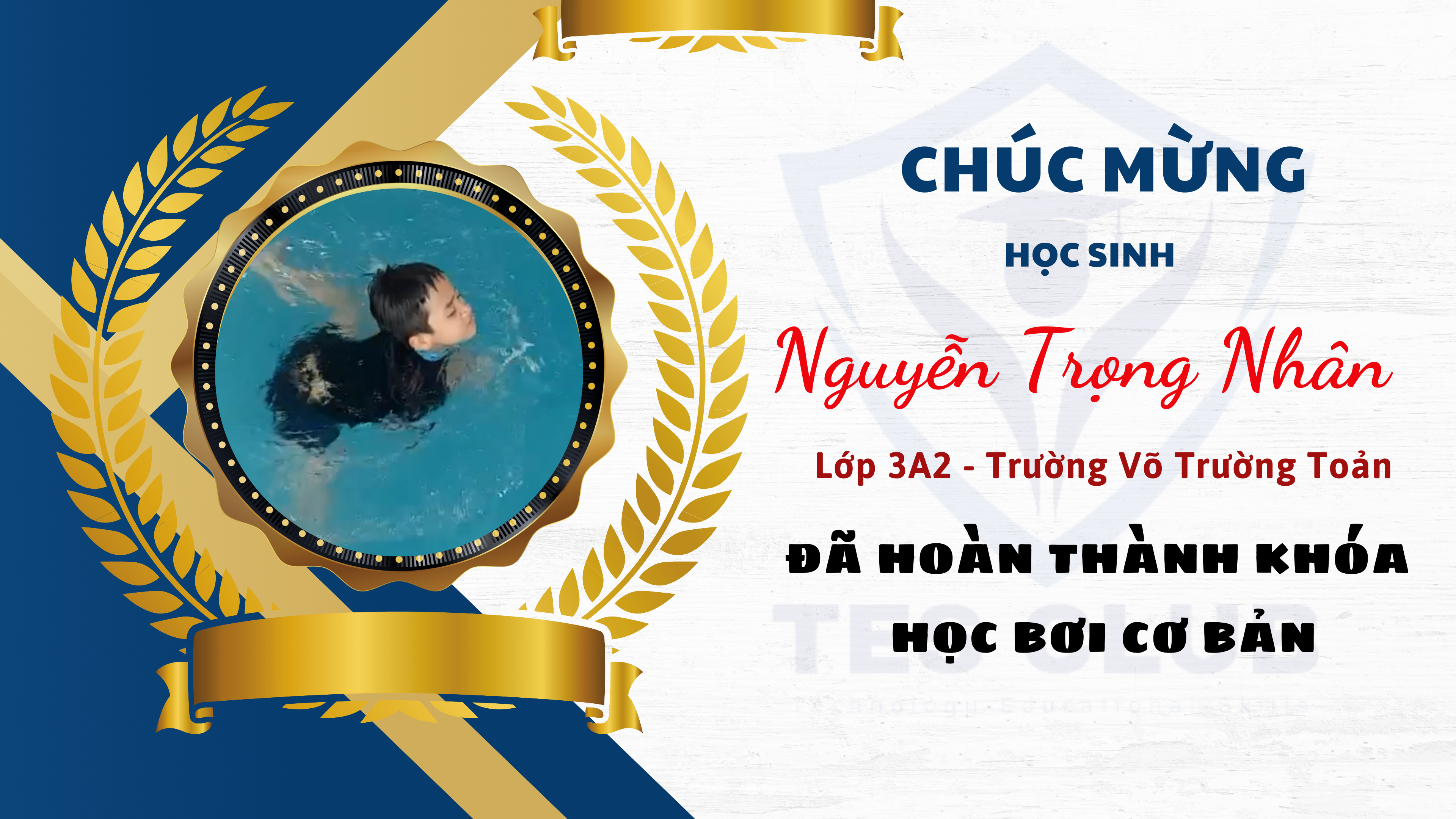 Em Nguyễn Trọng Nhân, lớp 3A2, TH Võ Trường Toản